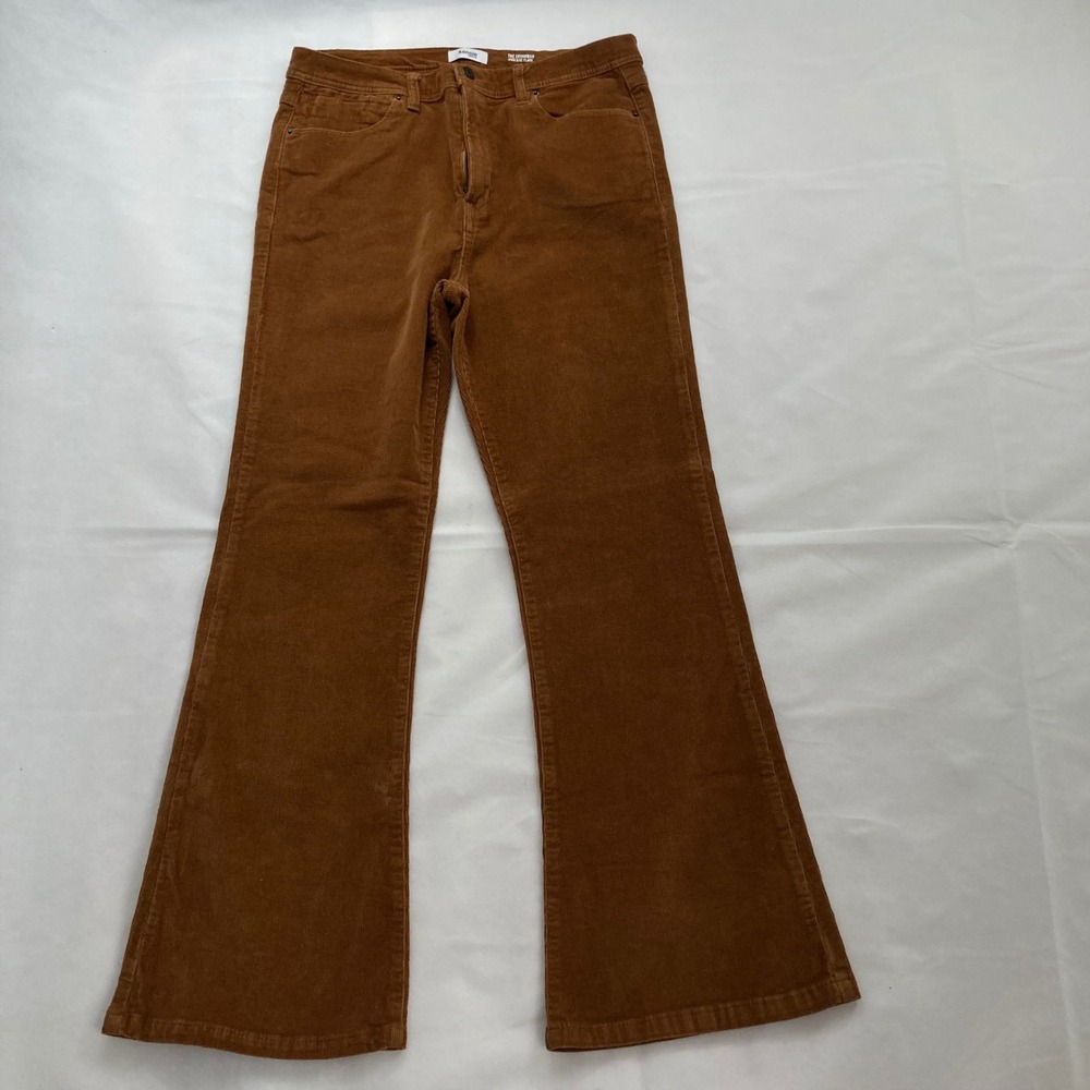 Kensie Jeans Savannah High Rise Flare Corduroy Pants Brown Size 12/31